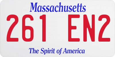 MA license plate 261EN2