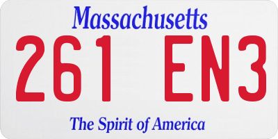 MA license plate 261EN3