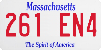MA license plate 261EN4