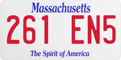 MA license plate 261EN5