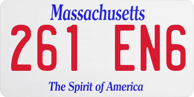 MA license plate 261EN6