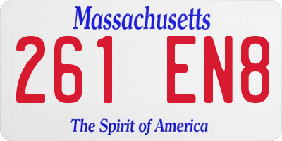 MA license plate 261EN8