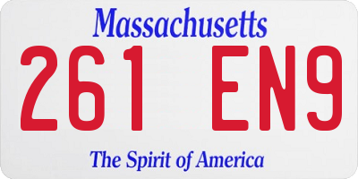 MA license plate 261EN9