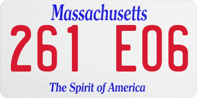 MA license plate 261EO6