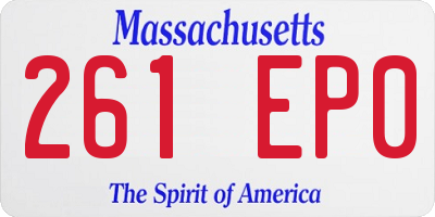 MA license plate 261EP0