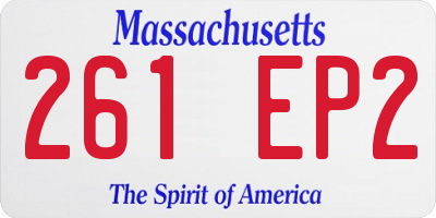 MA license plate 261EP2
