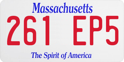 MA license plate 261EP5