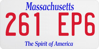 MA license plate 261EP6