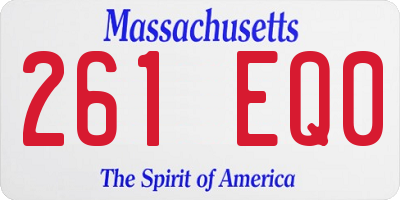 MA license plate 261EQ0