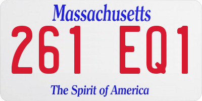 MA license plate 261EQ1