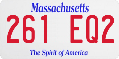 MA license plate 261EQ2