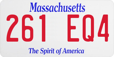 MA license plate 261EQ4