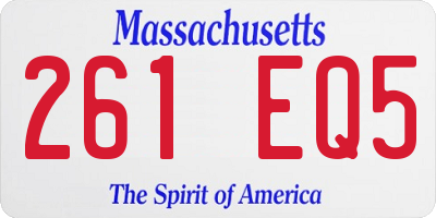 MA license plate 261EQ5