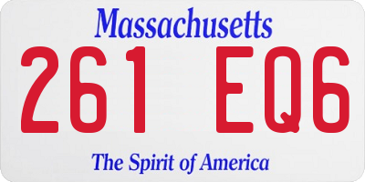 MA license plate 261EQ6