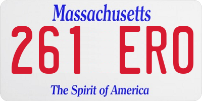 MA license plate 261ER0