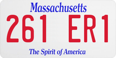 MA license plate 261ER1
