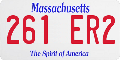 MA license plate 261ER2