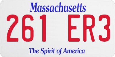 MA license plate 261ER3
