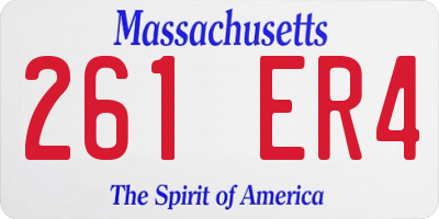 MA license plate 261ER4