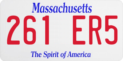 MA license plate 261ER5