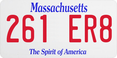 MA license plate 261ER8
