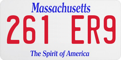 MA license plate 261ER9