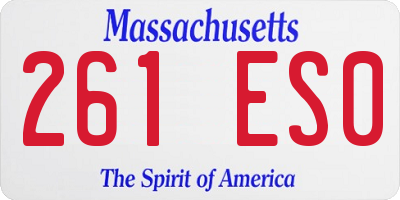 MA license plate 261ES0