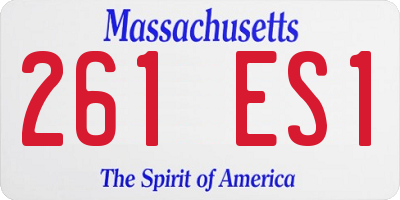 MA license plate 261ES1