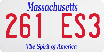 MA license plate 261ES3