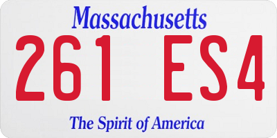 MA license plate 261ES4