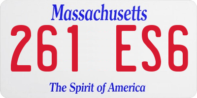 MA license plate 261ES6