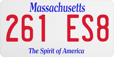MA license plate 261ES8