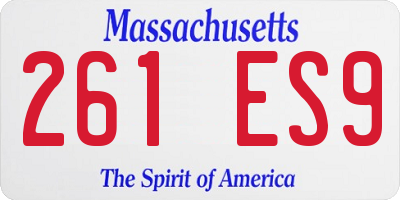MA license plate 261ES9