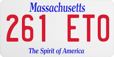 MA license plate 261ET0