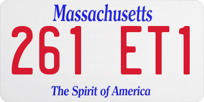 MA license plate 261ET1