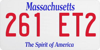MA license plate 261ET2