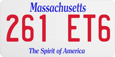 MA license plate 261ET6