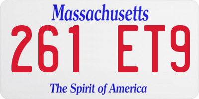 MA license plate 261ET9