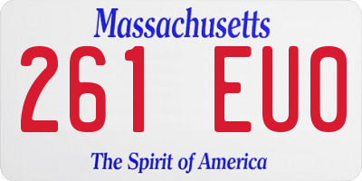MA license plate 261EU0