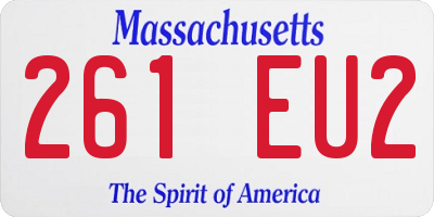 MA license plate 261EU2