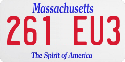 MA license plate 261EU3