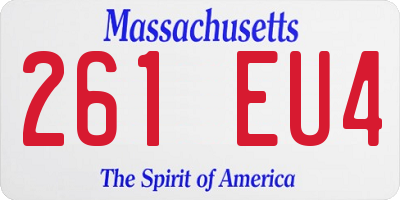 MA license plate 261EU4