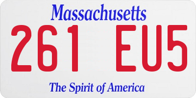 MA license plate 261EU5
