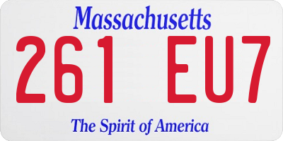 MA license plate 261EU7