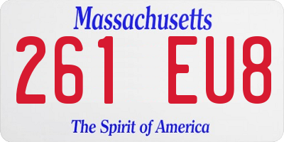 MA license plate 261EU8