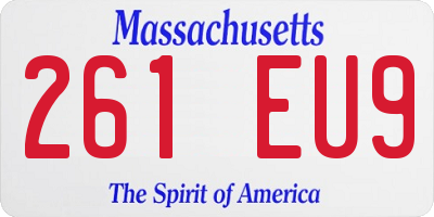 MA license plate 261EU9