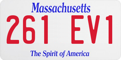 MA license plate 261EV1