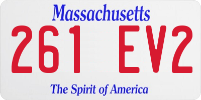 MA license plate 261EV2
