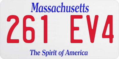 MA license plate 261EV4