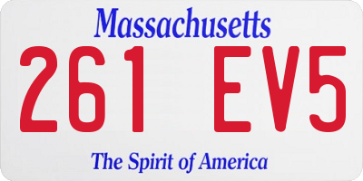 MA license plate 261EV5